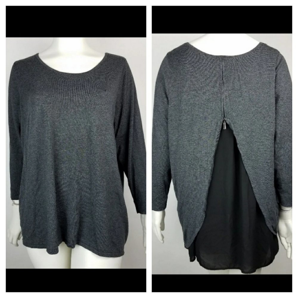 Torrid Sweater Gray Split Back Plus Size 4x - image 8